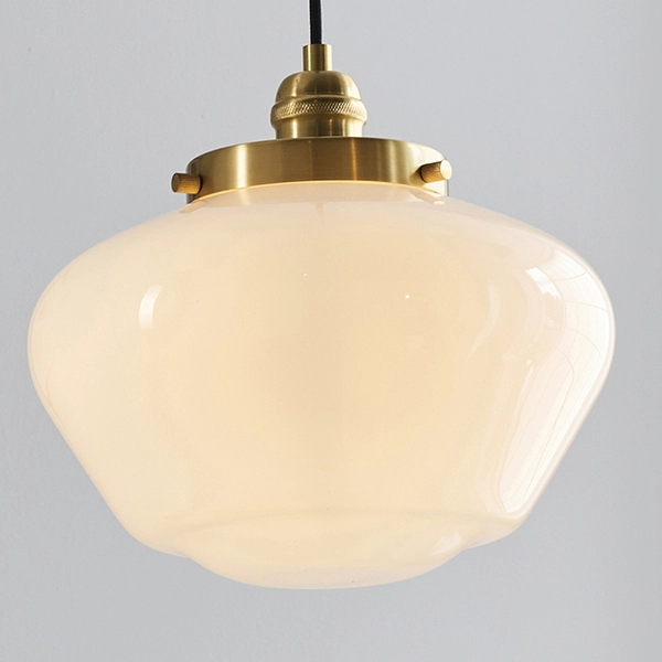 Lampa wisząca L&-197692 Light& szklany klosz mleczny mosiądz