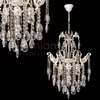 Żyrandol LAMPA wisząca VEN E 1305/4 szklana OPRAWA glamour ZWIS z kryształami crystal biały przezroczysty