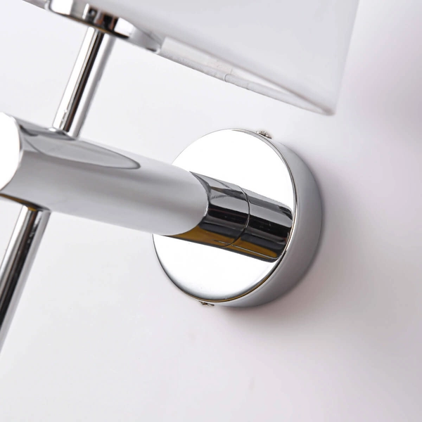 Abażurowa lampa ścienna TIVOLI LP-1133/1W CH Light Prestige metalowa oprawa kinkiet chrom biały