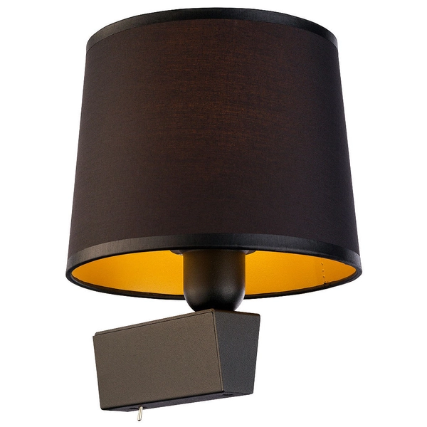 Abażurowa LAMPA ścienna CHILLIN 8197 Nowodvorski klasyczna OPRAWA kinkiet czarny złoty