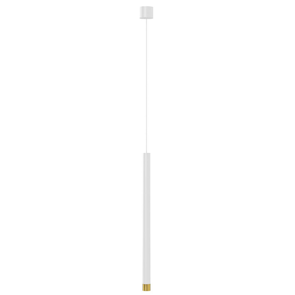Minimalistyczna lampa wisząca Q I zwis pojedynczy biało złoty