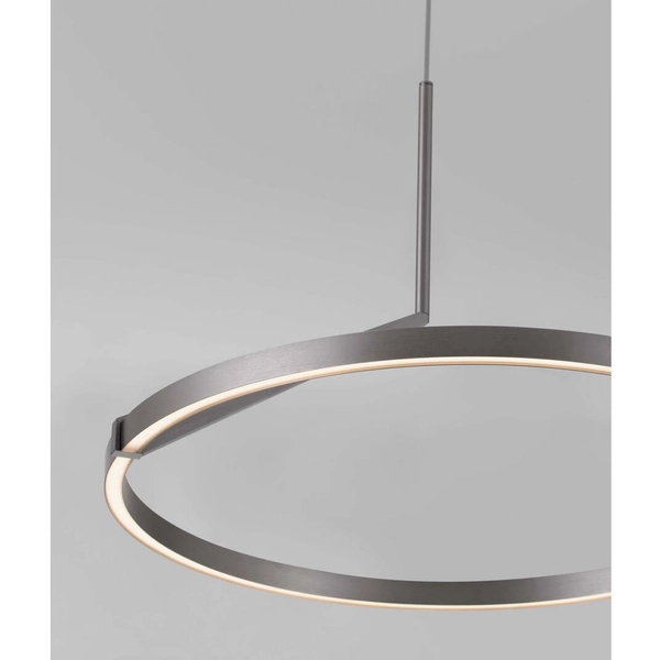 Zwisowa lampa do salonu ZUDANEZ LE44648 LED 31W 2700-4000K ring szara