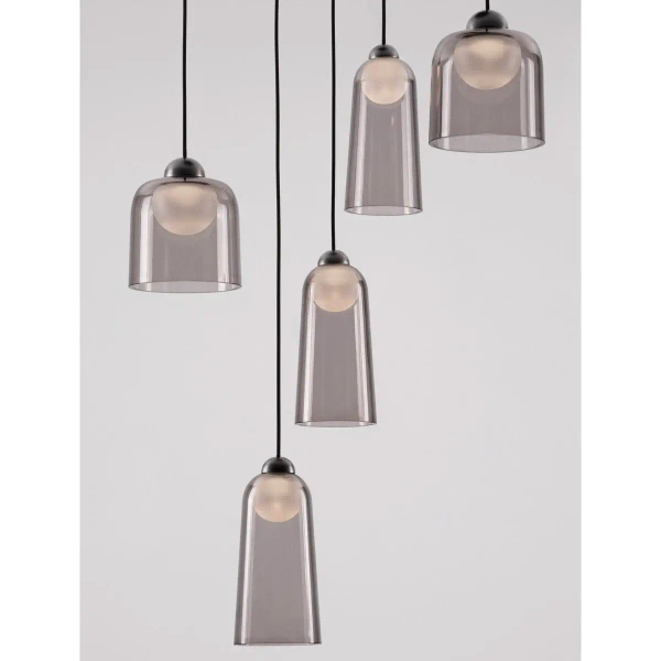 Szklana sufitowa lampa TAVENCO LE45214 LED 24W 3000K czarna różowa