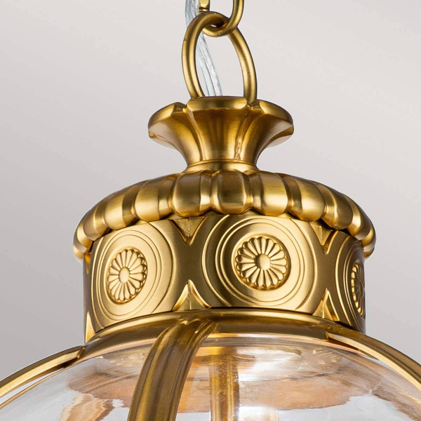 Lampa wisząca kula Adams FE-ADAMS-3P-BB Feiss przezroczysta mosiądz