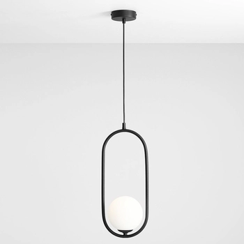 Lampa wisząca RIVA 1086G1 Aldex metalowy zwis do salonu biała kula