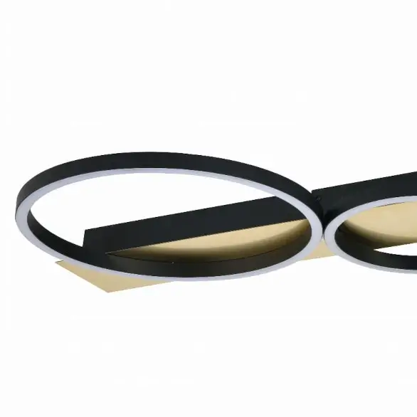 Ringowy plafon do salonu LUMENZ CL231204-3BK+GD LED 30W 4000K czarny