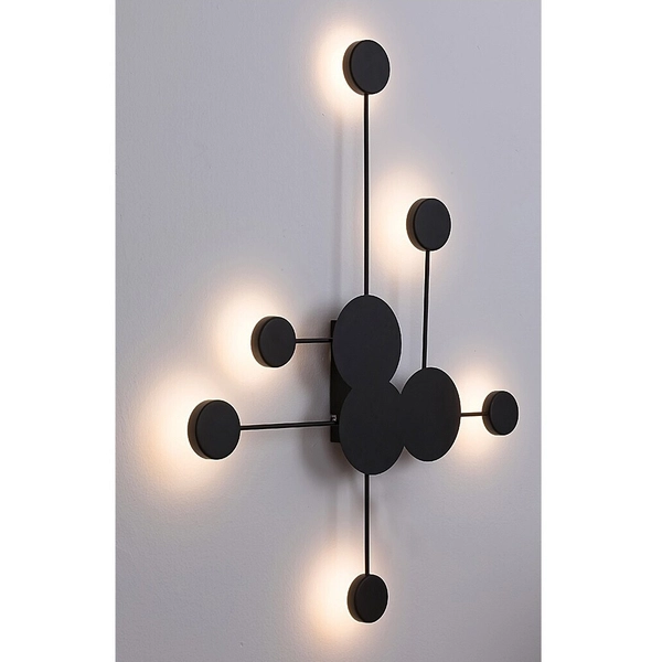 Ścienna LAMPA kinkiet AMADEO 6260 Rabalux metalowa OPRAWA dekoracyjna LED 21W 4000K molekuły furano czarna