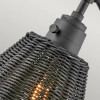 Naturalny kinkiet Arti HK-ARTI-1W-BK-BR rattan czarny mosiądz