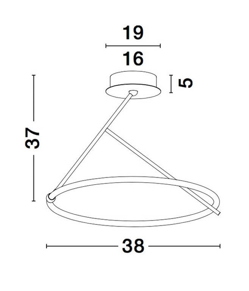 Pokojowa lampa sufitowa Cinco pierścień LED 21W czarny biały
