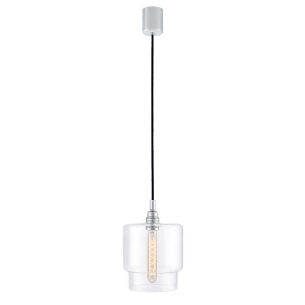 LAMPA wisząca LONGIS IV 10552109 Kaspa szklana OPRAWA zwis przezroczysty czarny