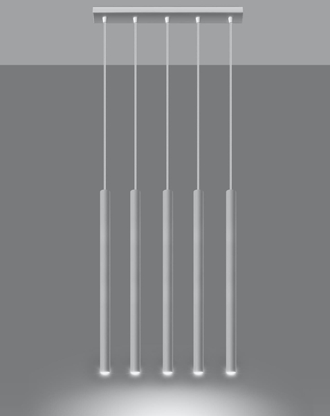 LAMPA wisząca Pastelo SL.0468 metalowa OPRAWA listwa ZWIS tuby sople białe