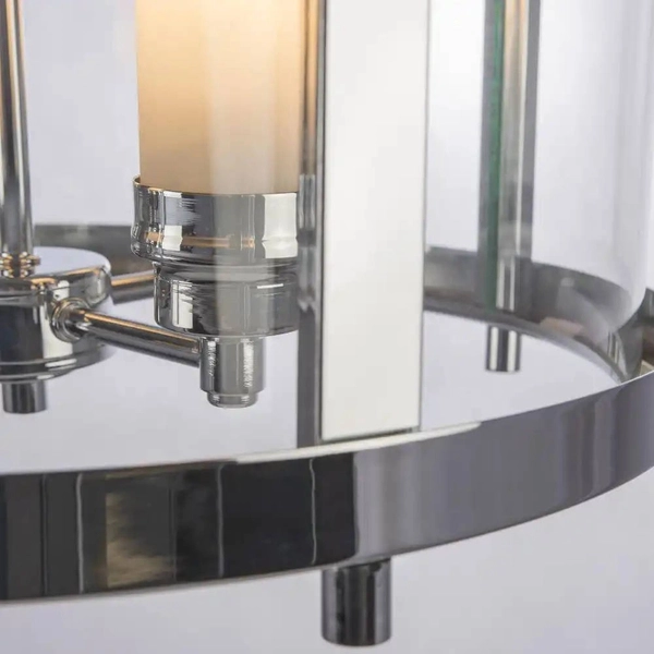 Industrialna LAMPA wisząca NEW YORK P04567CH Cosmolight okrągły zwis szklany chrom