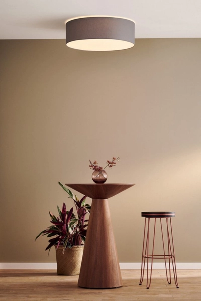 Plafon LAMPA sufitowa SPACE L 30657608 Kaspa abażurowa OPRAWA ścienna KINKIET okrągły szary