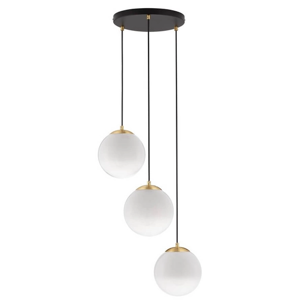 Kulista lampa wisząca Adela LE43361 do jadalni złota czarna biała