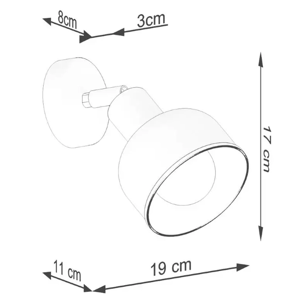 Ścienny kinkiet Elba SL.1316 Sollux kuchenny loft regulowany czarny