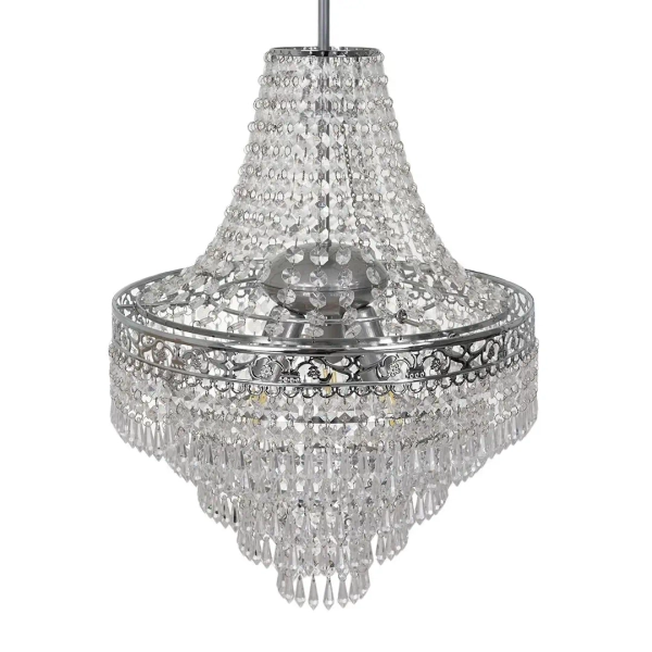 Glamour wisząca lampa Coral MLP1586 do jadalni kryształowa srebrny