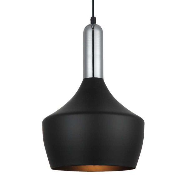 Industrialna LAMPA wisząca OPHELIA MDM-3028/1 BK+CR Italux metalowa OPRAWA zwis loft chrom czarny