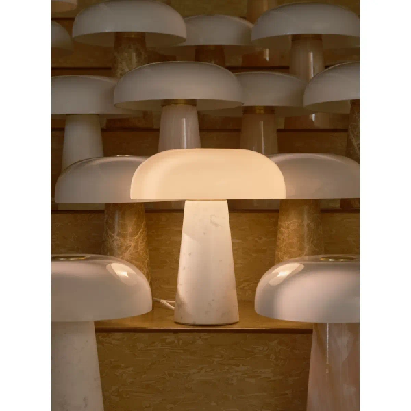 Marmurowa lampa stołowa Glossy 2520015001 grzybek biały