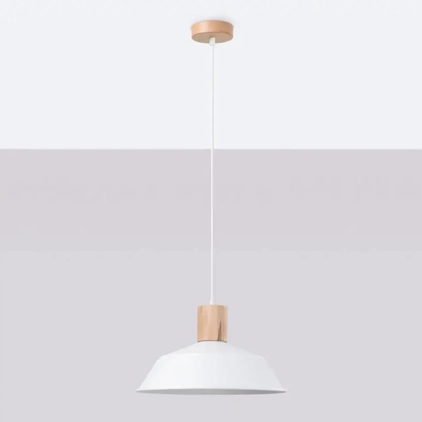 Lampa zwisająca kuchenna Fano SL.1321 Sollux kopuła metalowa biała