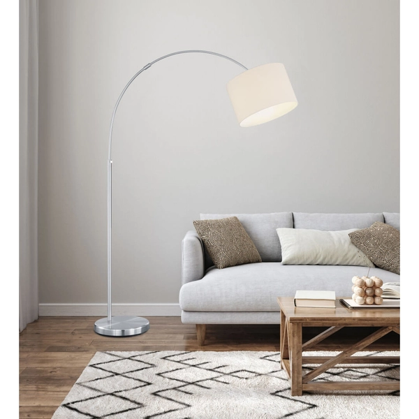 Podłogowa lampa do salonu Hotel 461100101 biała nikiel