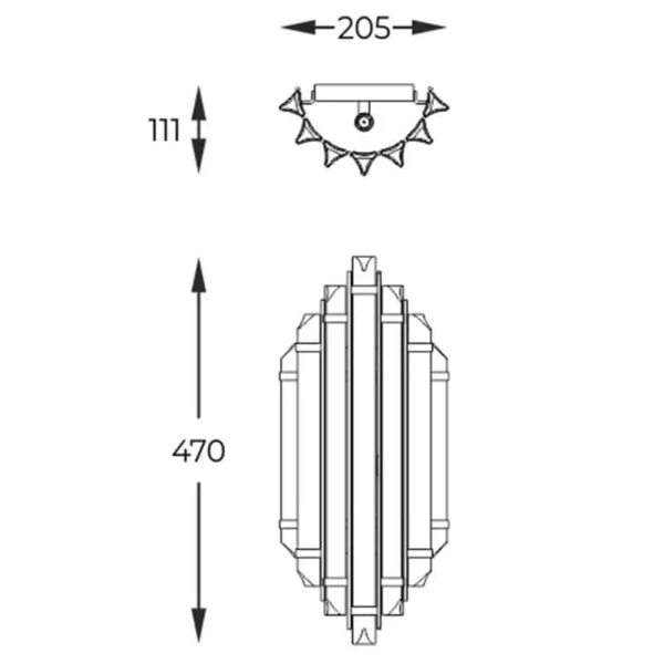 Kryształowy kinkiet salonowy Alexandria szklana złota