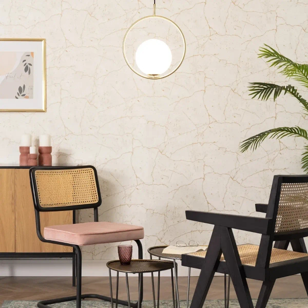 Wisząca lampa Milano ABR-KGR-E27 Abruzzo szklana kula złoty biały