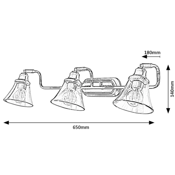 Ruchoma lampa ścienna Antoine industrialna przezroczysta chrom