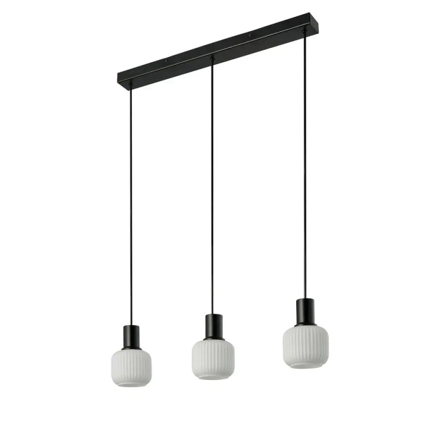 Potrójna lampa wisząca Milford 2412623003 do jadalni szklana czarny