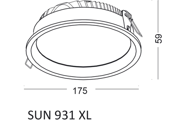 Wpustowy okrągły plafon Sun 293103102 Elkim LED 20W 3000K IP44 biały