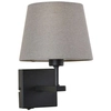 Abażurowa lampa ścienna NORTE WL-1122-1-A-BM-RO-GR do czytania czarny szary