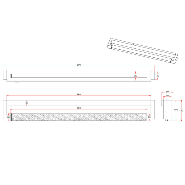 Podłużny kinkiet ścienny FABRIZIO 284779132 LED 15W 2300-4000K IP44 czarny