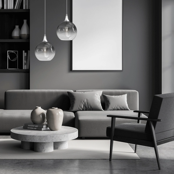 Wisząca lampa kulista Monte MLP8320 przydymiona srebrna