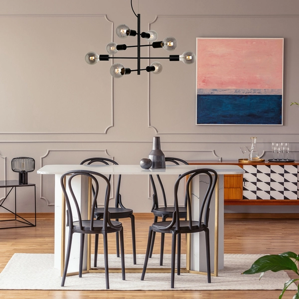 Loftowa LAMPA wisząca PORTEL PND-02431-8-BL Italux metalowa OPRAWA industrialny zwis czarny