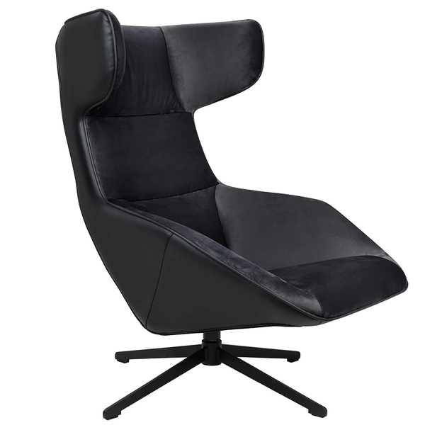 Welurowy fotel obrotowy Vita Velvet MSE011000309.41 czarny