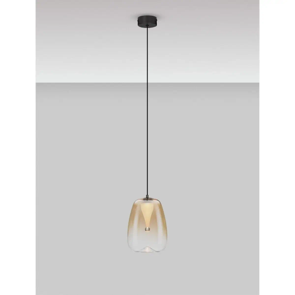 Owalna lampa wisząca JAREVIA LE45125 LED 3W 3000K szklana złota