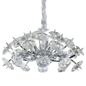 Lampa glamour wisząca ALMONDI JD8322-15 CHROME Auhilon kryształki crystals