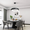 Wisząca LAMPA geometryczna REUS LP-8069/1P LED BK Light Prestige metalowa OPRAWA okrągła LED 36W 4000K pierścień zwis czarny