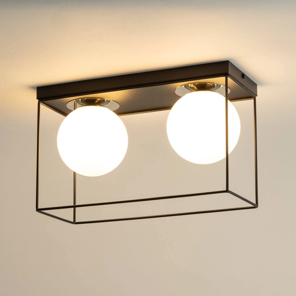 Podwójny plafon Aroma 40707 Sigma do kuchni kule czarny srebrny