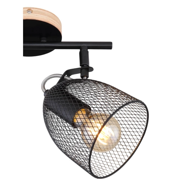 Sufitowa lampa kierunkowa Josina 54034-2 czarna drewno
