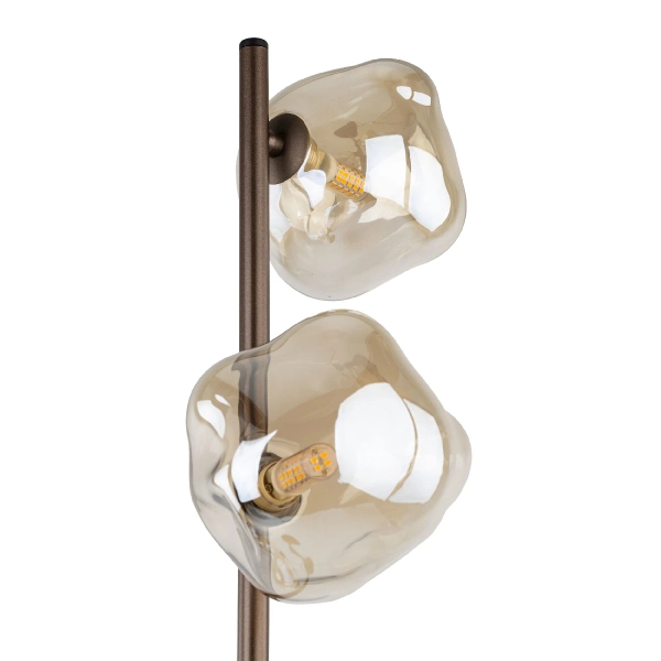Stojąca lampa do sypialni Lava Brown 16150 szklane klosze brązowy