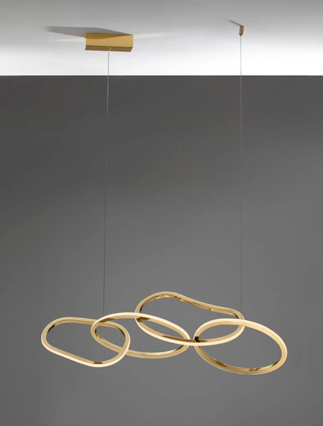 Designerska lampa wisząca CELAYA LE42760 rings LED 50W 3000K złota