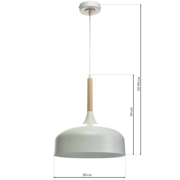 LAMPA wisząca TAYLOR MLP6217 Milagro skandynawska OPRAWA metalowy ZWIS kopuła biała