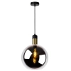 Szklana wisząca lampa Julius 34438/28/65 Lucide loftowa czarna złota