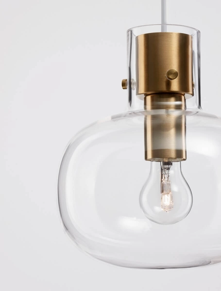 Skandynawska lampa wisząca Padre przezroczysta złota