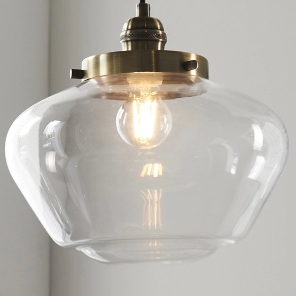 Zwisowa lampa vintage L&-197691 Light& nad stół szklana mosiądz