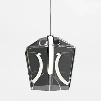 Szklana lampa wisząca do salonu COLORE MD3350-1BL/S LED 6W 3000K czarna