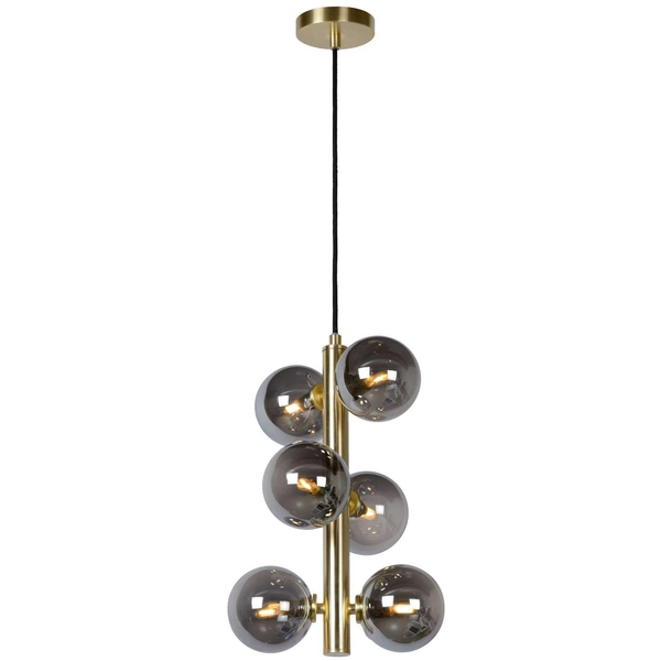 LAMPA wisząca TYCHO 45474/06/02 Lucide loftowa OPRAWA szklane kule zwis przydymiony mosiądz