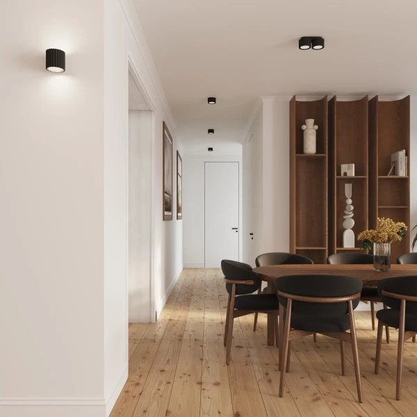 Ryflowana lampa sufitowa AURA SL.1787 tubka metalowa czarna