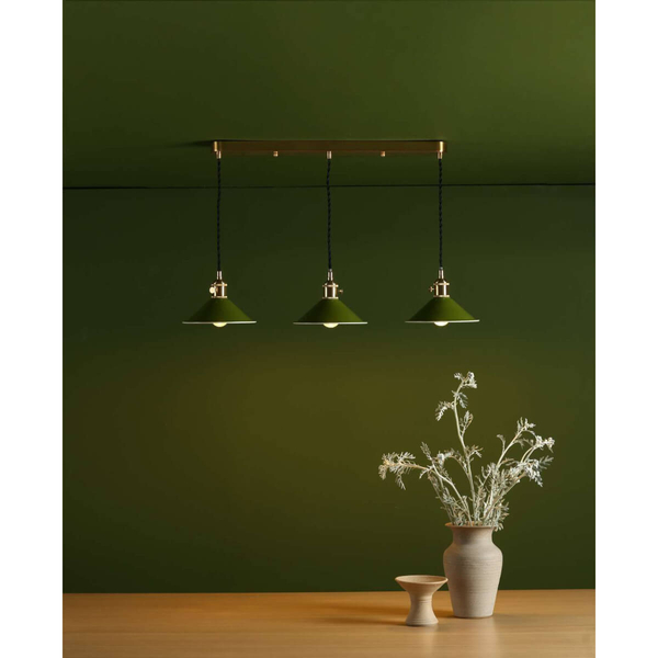 Klasyczna lampa wisząca do jadalni Hadano HAD3640-07 Dar Lighting mosiądz zielona