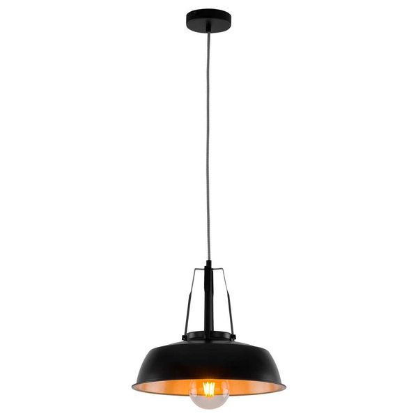 LAMPA wisząca PALOMA MDM-3619/1M BK+GD Italux metalowa OPRAWA zwis czarny